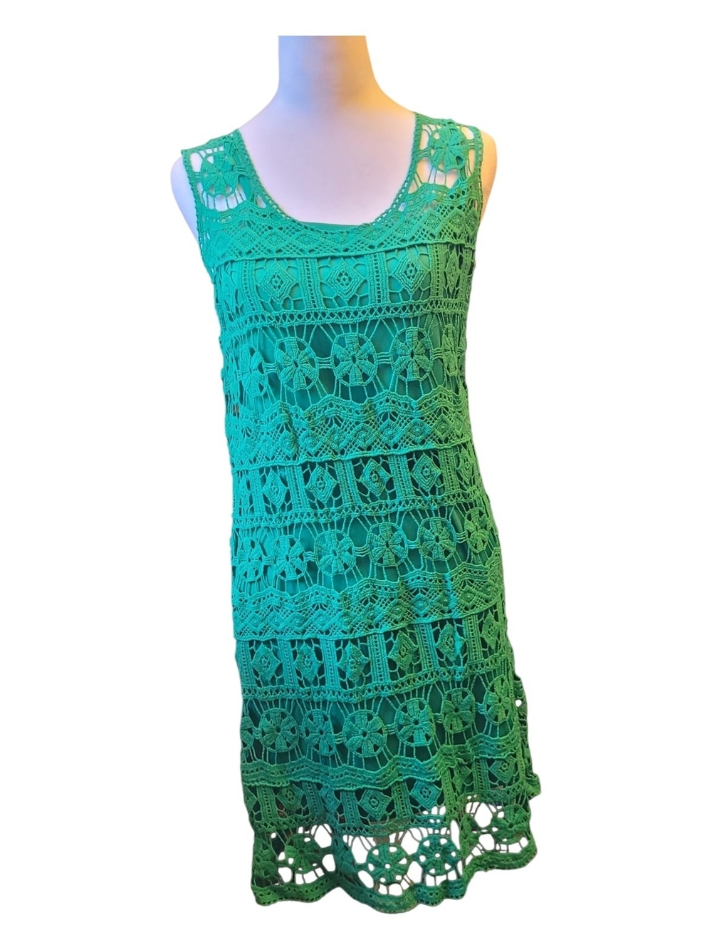 Solitaire Green Crochet Midi Dress